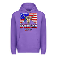 Purple American junkie Premium Hoodie - CowhideDigitalArt