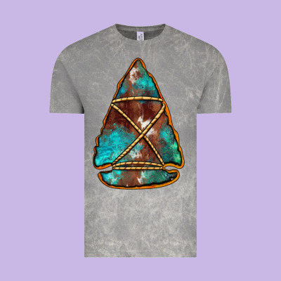 Turquoise Cowhide Arrowhead Vintage Tee Designed By Jasminsmagicworld
