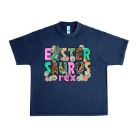 Navy Easter Saurus Nurse Easter Day Urban Heavy Tee - HowdyJamesFarm