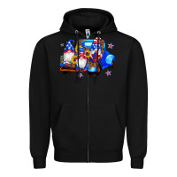 Black american flag gnomes truck sunflowers star leopard Zipper Hoodie - Artiststas