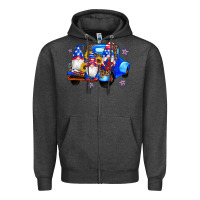 Charcoal Heather american flag gnomes truck sunflowers star leopard Zipper Hoodie - Artiststas