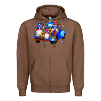 Chestnut american flag gnomes truck sunflowers star leopard Zipper Hoodie - Artiststas