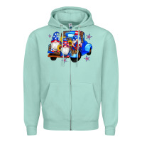 Seafoam american flag gnomes truck sunflowers star leopard Zipper Hoodie - Artiststas