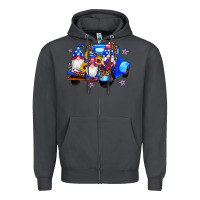 Smoke american flag gnomes truck sunflowers star leopard Zipper Hoodie - Artiststas