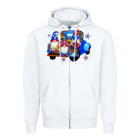White american flag gnomes truck sunflowers star leopard Zipper Hoodie - Artiststas