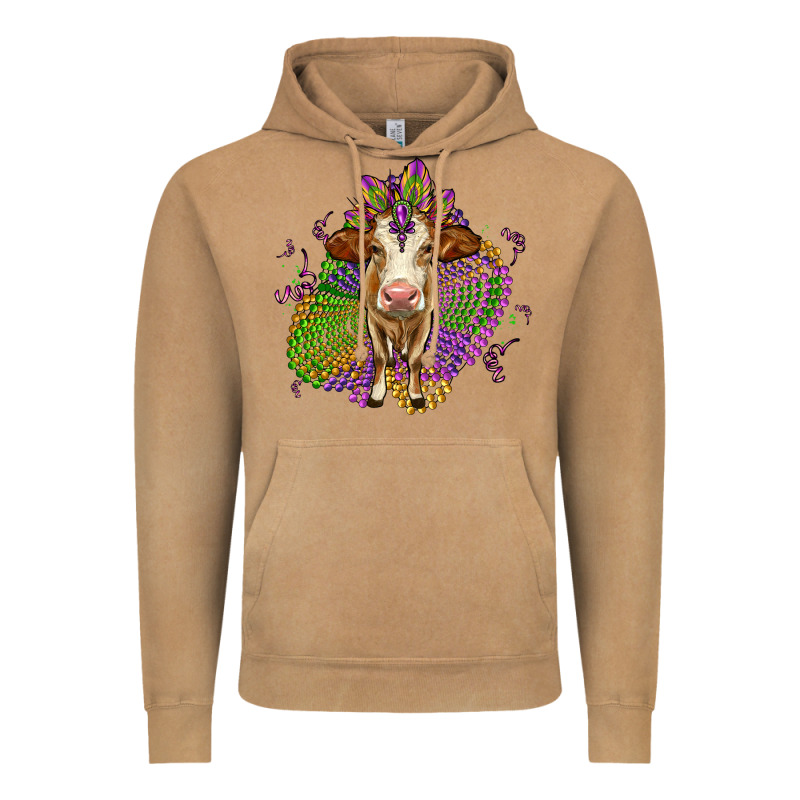 Simmental Mardi Gras Vintage Hoodie by OliviaCreatesArt | Teevron