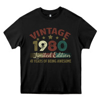 Black Vintage 1980 Limited Edition 41 Years Of Being Awesome Heavy Core Tee - Bettercallsaul