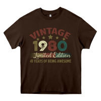 Chocolate Brown Vintage 1980 Limited Edition 41 Years Of Being Awesome Heavy Core Tee - Bettercallsaul