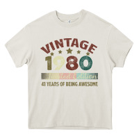 Cream Vintage 1980 Limited Edition 41 Years Of Being Awesome Heavy Core Tee - Bettercallsaul