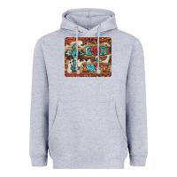Heather Grey god is love cross Heavyweight Hoodie - BarkalooDesign