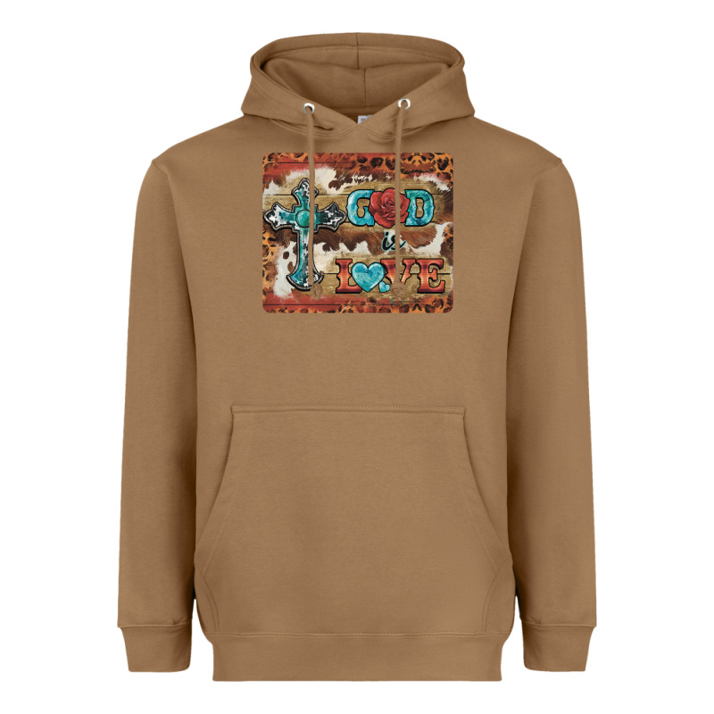 God Is Love Cross Heavyweight Hoodie by BarkalooDesign | Teevron