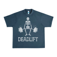 Midnight Navy deadlift funny halloween skeleton weight lifting workout Urban Heavy Tee - longCreatives