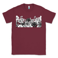 Burgundy black and white floral Classic Tee - TumblerDesignByShophia