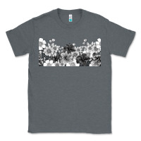 Charcoal Heather black and white floral Classic Tee - TumblerDesignByShophia