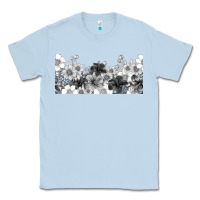 Dusty Blue black and white floral Classic Tee - TumblerDesignByShophia