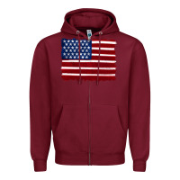 Burgundy american flag Zipper Hoodie - Artiststas