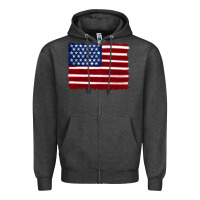 Charcoal Heather american flag Zipper Hoodie - Artiststas