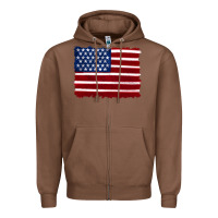 Chestnut american flag Zipper Hoodie - Artiststas