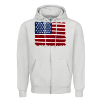 Dove Grey american flag Zipper Hoodie - Artiststas