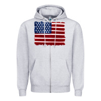 Heather Grey american flag Zipper Hoodie - Artiststas