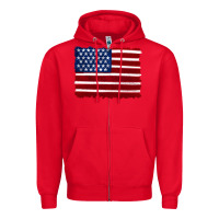 Red american flag Zipper Hoodie - Artiststas