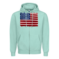 Seafoam american flag Zipper Hoodie - Artiststas