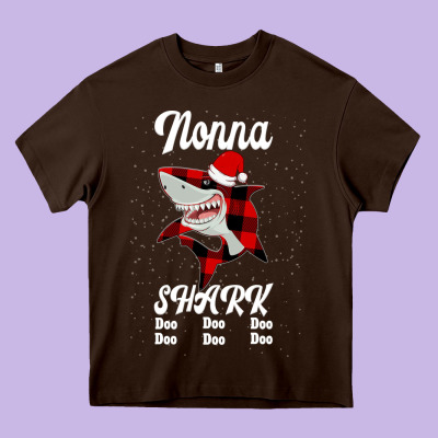 Nonna Shark Doo Doo Heavy Core Tee Designed By Bettercallsaul