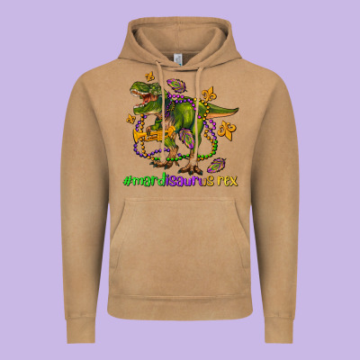 Mardi Saurus Rex Olivia Vintage Hoodie Designed By Oliviacreatesart