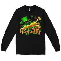 Black St. Patrick's Kentucky map Long Sleeve Tee - OliviaCreatesArt