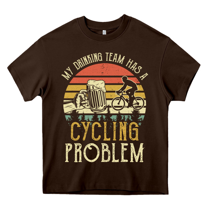 My Drinking Team Has A Cycling Problem Cotton T Shirt Funny Dad Gift C Heavy Core Tee by longCreatives | Teevron