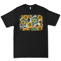 Black gemstone sunflower cowhide background Premium Tee - Jasminsmagicworld