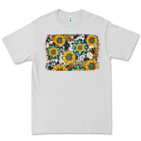 Dove Grey gemstone sunflower cowhide background Premium Tee - Jasminsmagicworld