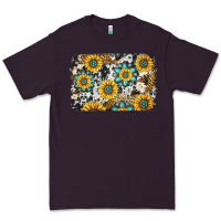 Plum gemstone sunflower cowhide background Premium Tee - Jasminsmagicworld