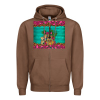 Chestnut mexican guitar roses cactus sombrero Zipper Hoodie - Artiststas