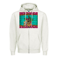 Oatmeal Heather mexican guitar roses cactus sombrero Zipper Hoodie - Artiststas