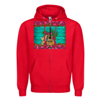 Red mexican guitar roses cactus sombrero Zipper Hoodie - Artiststas