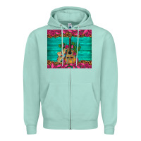 Seafoam mexican guitar roses cactus sombrero Zipper Hoodie - Artiststas