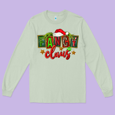 Christmas Fancy Claus Long Sleeve Tee Designed By Fadigitalartstudio