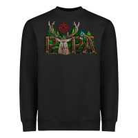 Black Western Papa Deer Hunting Heavyweight Sweatshirt - LillyAllenDesigns