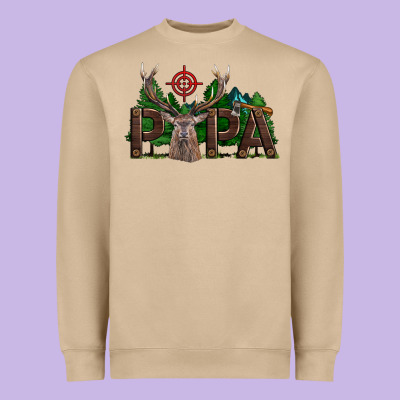 Western Papa Deer Hunting Heavyweight Sweatshirt Designed By Lillyallendesigns