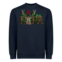 Navy Western Papa Deer Hunting Heavyweight Sweatshirt - LillyAllenDesigns