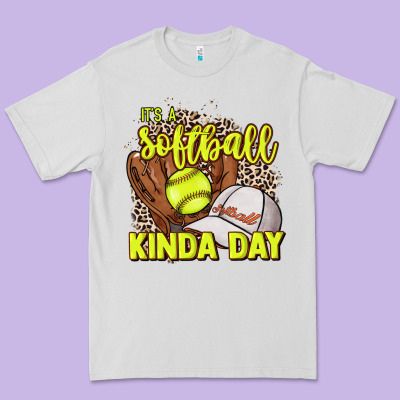 It's A Softball Kinda Day Leopard Premium Tee Designed By Nancycooperartshop