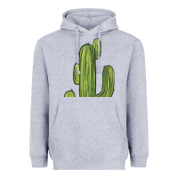 Heather Grey cactus Heavyweight Hoodie - BarkalooDesign