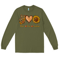 Army Green Peace Love Sunshine Long Sleeve Tee - Jasminsmagicworld