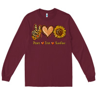 Burgundy Peace Love Sunshine Long Sleeve Tee - Jasminsmagicworld