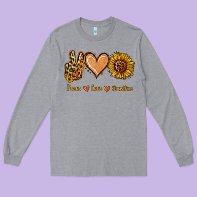 Peace Love Sunshine Long Sleeve Tee Designed By Jasminsmagicworld