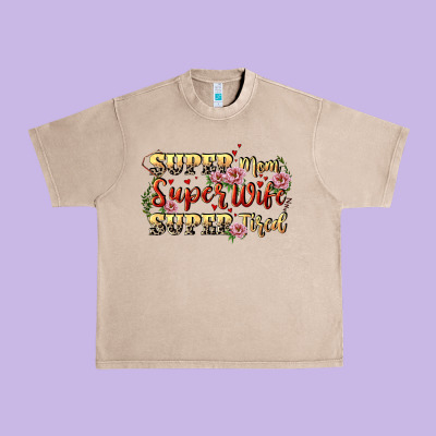 Super Mom Super Wife Super Tired Urban Heavy Tee Designed By Cowgirlartshop