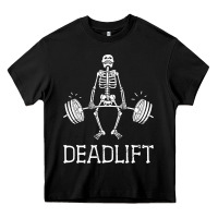 Black deadlift funny halloween skeleton weight lifting workout Heavy Core Tee - longCreatives