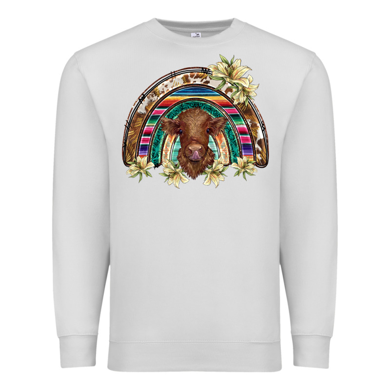 Scottish Calf Rainbow Premium Sweatshirt by BarkalooDesign | Teevron
