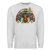 Dove Grey scottish calf rainbow Premium Sweatshirt - BarkalooDesign